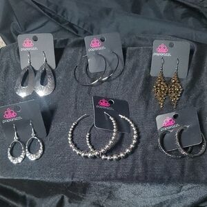 Paparazzi Silver and Black Earring Collection